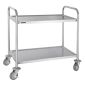 F997 Stainless Steel 2 Tier Mobile Clearing Trolley