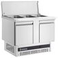 BSV77-HC 245 Ltr 2 Door Stainless Steel Refrigerated Pizza / Saladette Prep Counter