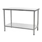 HEF649 600w x 600d mm Stainless Steel Centre Table with One Undershelf