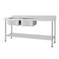DY827 1800w x 600d mm Stainless Steel Double Sink With Right Hand Drainer