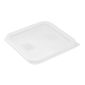 HY416 Polyethylene Square Food Measuring Container Lid White Small