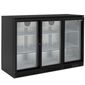 BAR3SL 310 Ltr Undercounter Triple Sliding Glass Door Black Back Bar Bottle Cooler