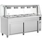 MFV718 1795mm Wide Ambient Cupboard With Wet Heat Bain Marie Top & Glass Display