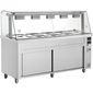 MIV718 1795mm Wide Hot Cupboard With Wet Heat Bain Marie Top With Glass Display