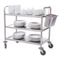 F995 Stainless Steel 3 Tier Mobile Clearing Trolley
