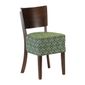 FT423 Asti Padded Dark Walnut Dining Chair with Green Diamond Deep Padded Seat and Back (Pack of 2)