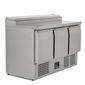 BCC3EN 392 Ltr 3 Door Stainless Steel Refrigerated Pizza / Saladette Prep Counter