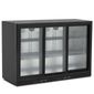 KBC3SL 320 Ltr Undercounter Triple Sliding Glass Door Black Back Bar Bottle Cooler