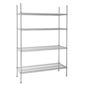 L928 1220w x 460d mm Chrome Wire Shelves 4 Tier
