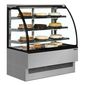 EVO1502 SS 1500mm Wide Curved Glass Patisserie Serve Over Counter Display Fridge