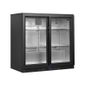 BA21S 196 Ltr Undercounter Double Sliding Glass Door Black Bar Back Bottle Cooler