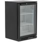 BAR1 128 Ltr Undercounter Single Glass Door Black Back Bar Bottle Cooler