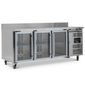 HBC3CR 417 Ltr 3 Glass Door Stainless Steel Refrigerated Display Prep Counter With Upstand