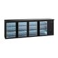 E3/2222GMU84 687 Ltr Undercounter Four Hinged Glass Door Black Back Bar Bottle Cooler