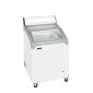NIC101SCEB 130 Ltr White Display Chest Freezer With Curved Glass Lid
