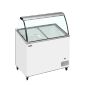 IC301SCE + CANOPY 7 x Napoli Pan White Curved Glass Ice Cream Display Freezer With Canopy