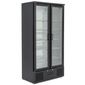 BAR20 417 Ltr Upright Double Hinged Glass Door Black Back Bar Bottle Cooler