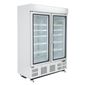 G-Series GH507 920 Ltr Upright Double Hinged Glass Door White Display Freezer