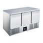 BCC3-GR-TOP Medium Duty 330 Ltr 3 Door Stainless Steel Refrigerated Prep Counter With Granite Worktop