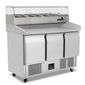 BCC3PIZZA 368 Ltr 3 Door Stainless Steel Refrigerated Pizza / Saladette Prep Counter