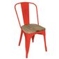 GM643 Bistro Side Chairs with Wooden Seat Pad Red (Pack of 4)