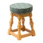 FT470 Classic Soft Oak Low Bar Stool with Green Diamond Seat (Pack of 2)