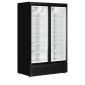 F2DB 1006 Ltr Upright Double Hinged Glass Door Black Display Freezer