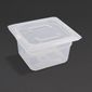 GJ526 Polypropylene 1/6 Gastronorm Container with Lid 100mm (Pack of 4)