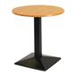 FT500 Turin Metal Base Pedestal Round Table with Soft Oak Top 700mm