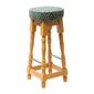 FT462 Classic Soft Oak High Bar Stool with Green Diamond Seat (Pack of 2)