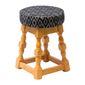 FT468 Classic Soft Oak Low Bar Stool with Black Diamond Seat (Pack of 2)