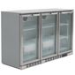 BAR3SS 310 Ltr Undercounter Triple Hinged Glass Door Stainless Steel Back Bar Bottle Cooler