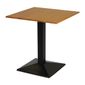 FT502 Turin Metal Base Pedestal Square Table with Soft Oak Top 700x700mm
