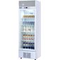 HEF543 238 Ltr Upright Single Glass Door White Display Fridge With Canopy