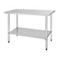 T377 1500w x 600d mm Stainless Steel Centre Table with One Undershelf