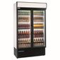 HD1140 920 Ltr Upright Double Hinged Glass Door White Display Fridge With Canopy