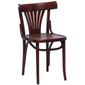 CF143  Bentwood Bistro Fan Back Side Chairs Walnut (Pack of 2)