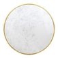 CY968 Round Marble Table Top with Brass Effect Rim White 600mm