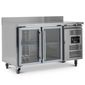 HBC2CR 282 Ltr 2 Glass Door Stainless Steel Refrigerated Display Prep Counter With Upstand