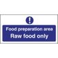L846 Food Preparation Area Raw Food Only Sign