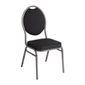 CE142 Oval Back Banquet Chairs Grey & Black (Pack of 4)