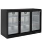 LOWBAR3SL 280 Ltr Undercounter Triple Sliding Glass Door Reduced Height Black Back Bar Bottle Cooler