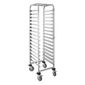 FS379 Stainless Steel Self Clearing Tray Trolley 16 Trays