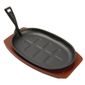 CC310 Cast Iron Oval Sizzler with Wooden Stand 280mm