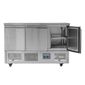 HED500 380 Ltr 3 Door Stainless Steel Refrigerated Prep Counter