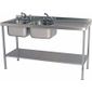 SINKD1560DBR 1500w x 600d mm Stainless Steel Double Sink With Right Hand Drainer