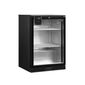 DB126H 125 Ltr Undercounter Single Glass Door Reduced Height Black Back Bar Bottle Cooler