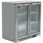 BAR2SS 200 Ltr Undercounter Double Hinged Glass Door Stainless Steel Back Bar Bottle Cooler