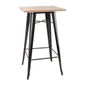 FB595 Bistro Bar Table with Wooden Top Black