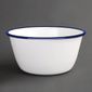 Enamel DC389 Pudding Bowls White and Blue 155mm (Pack of 6)
